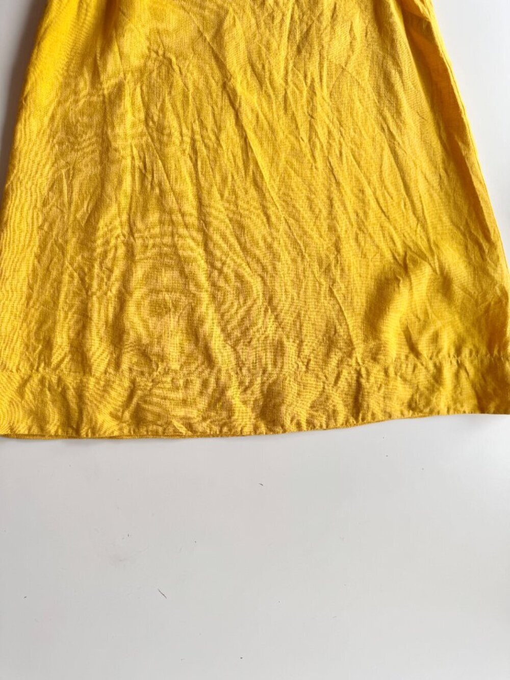 HOMEY LINEN Golden Yellow 100% Linen A-Line Trapeze Tent Dress, Size M - Picture 6 of 10